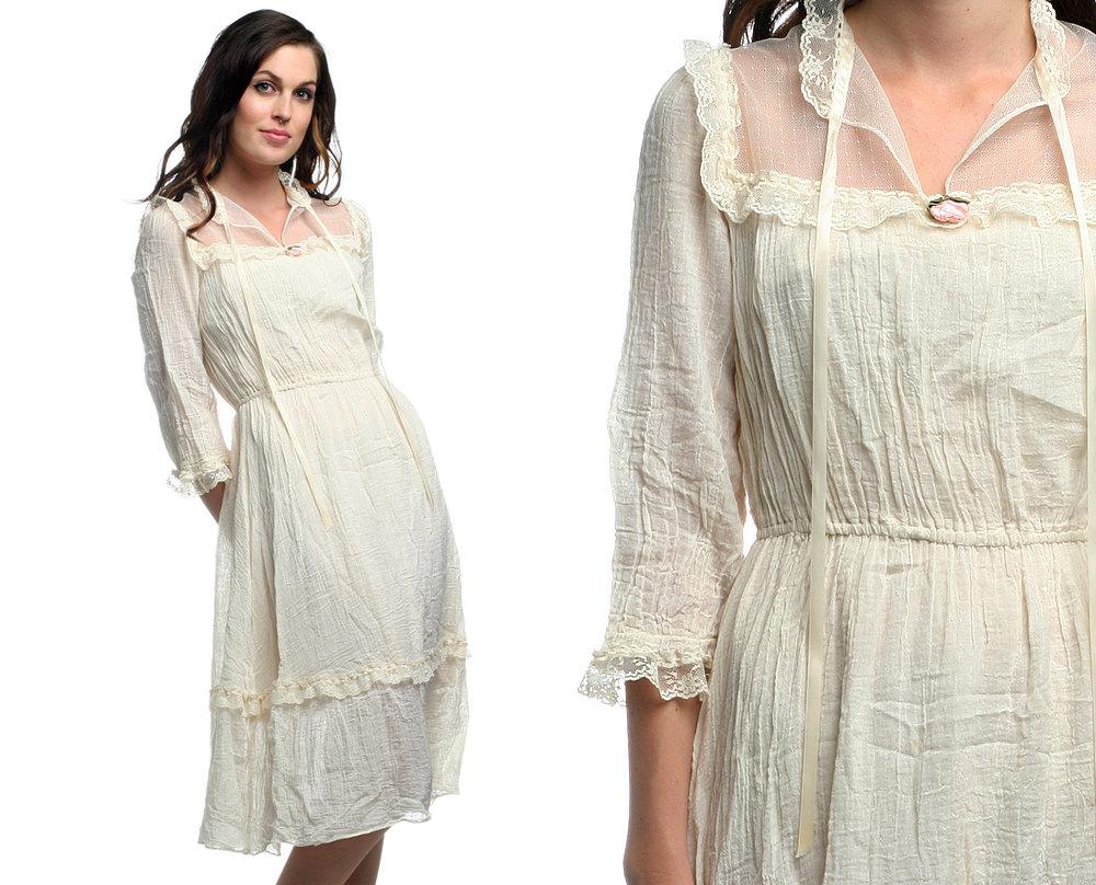 Cotton Gauze Dress 1970s