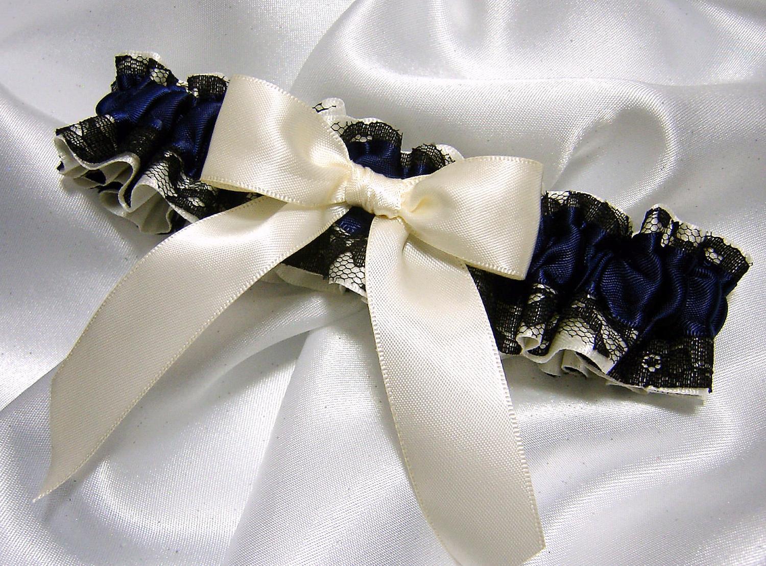 Ivory and Navy Blue Single