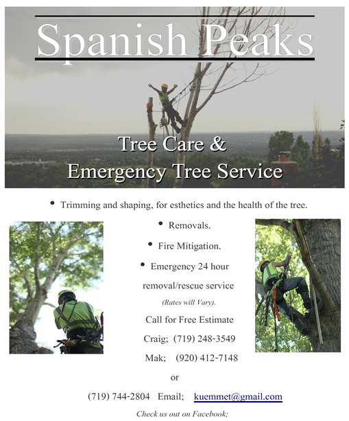 Flyer for Spanish Peaks Tree Care