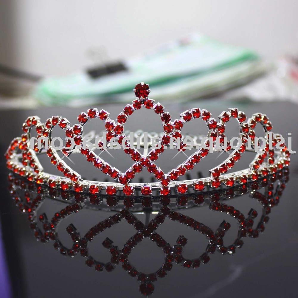 red color wedding tiara