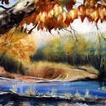 Rivière Victoria en automne, pastel sec, 16 x 20 po.