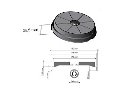 Filtro carboni per cappe Tecnowind 19 cm. sagomato interno