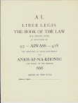 Liber 220 Al Vel Legis The Book Of The Law Scans