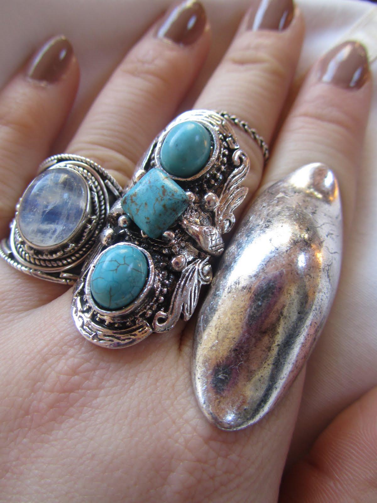 turquoise three stone ring