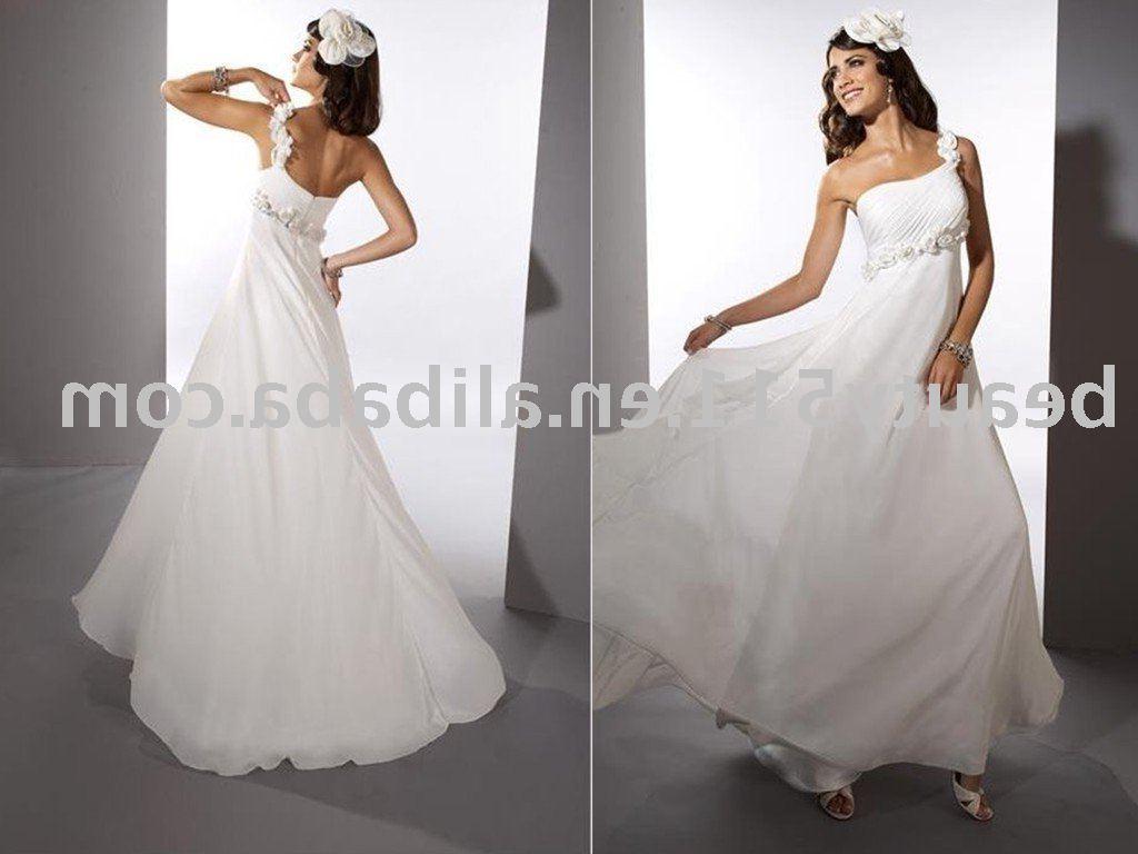2010leading style simple white chiffon wedding dress SL514