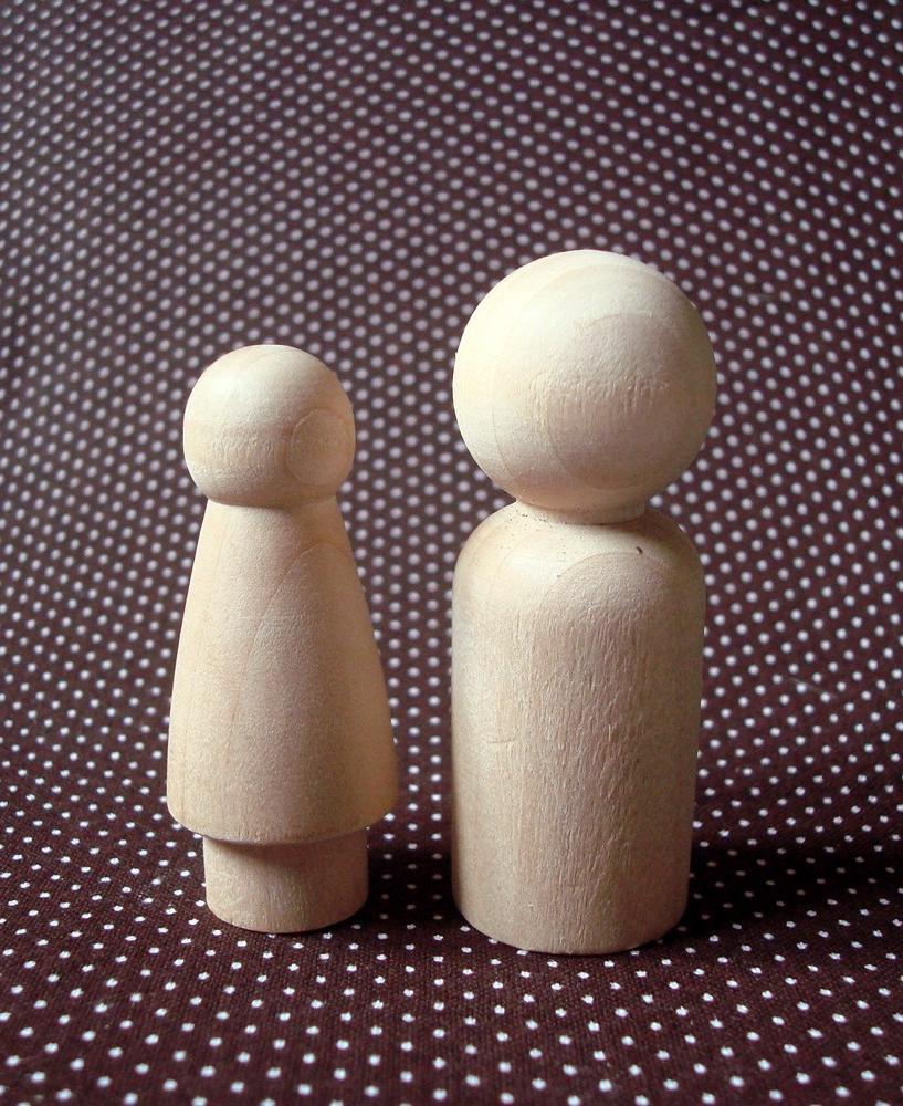 Unpainted Wood Doll Couples- DIY Wedding Cake Bride and Groom Toppers