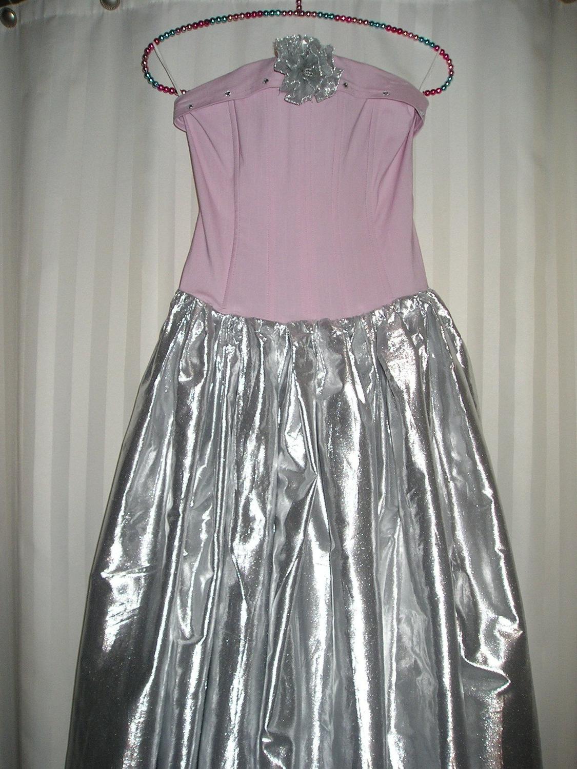 Pink and silver dress, corset,