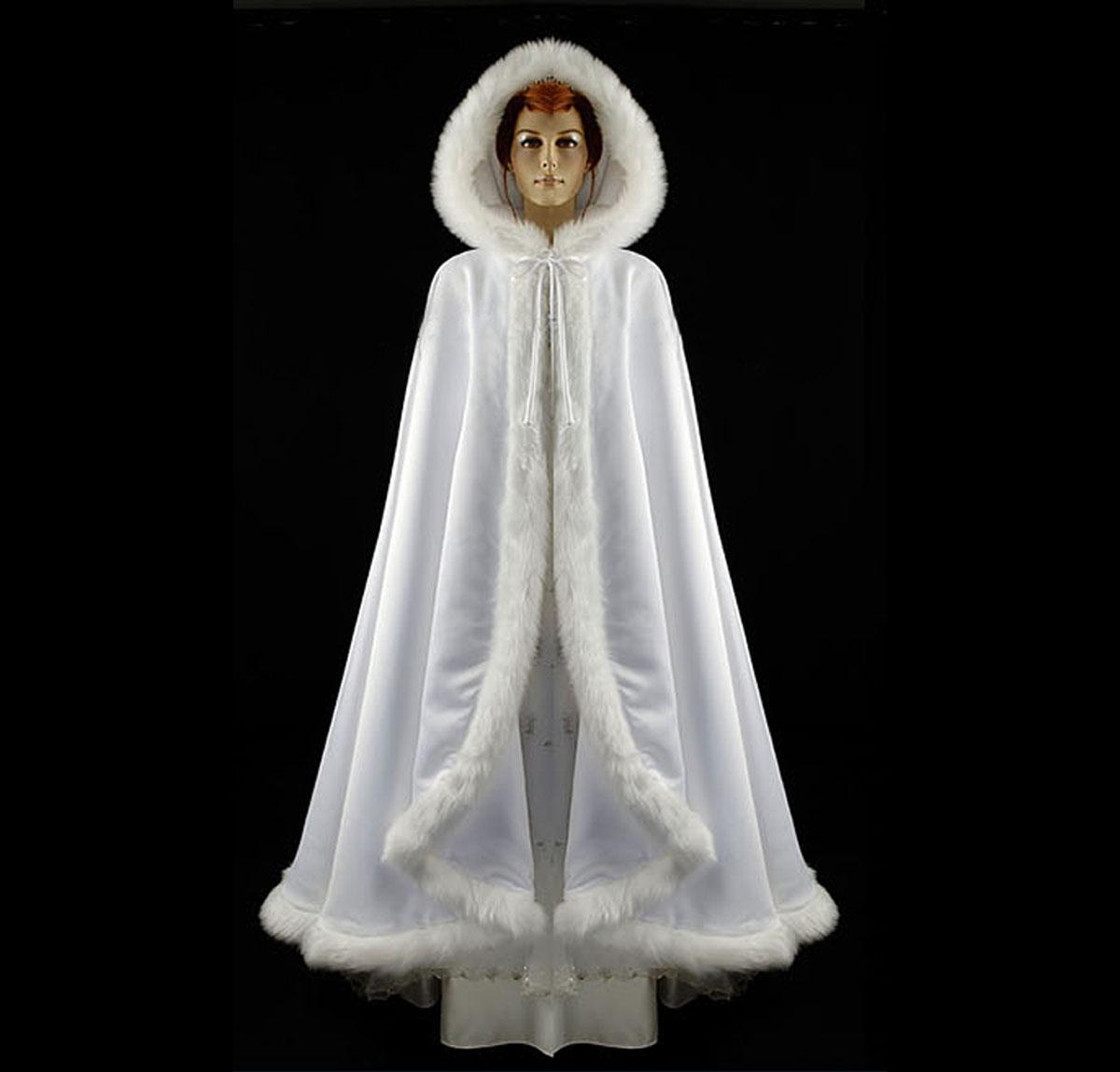 NEW FORMAL WEDDING WINTER WHITE IVORY FAUX FUR CAPE 62