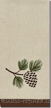 rustic-kitchen-decor-pinecone-bough-embroidered-dishtowel