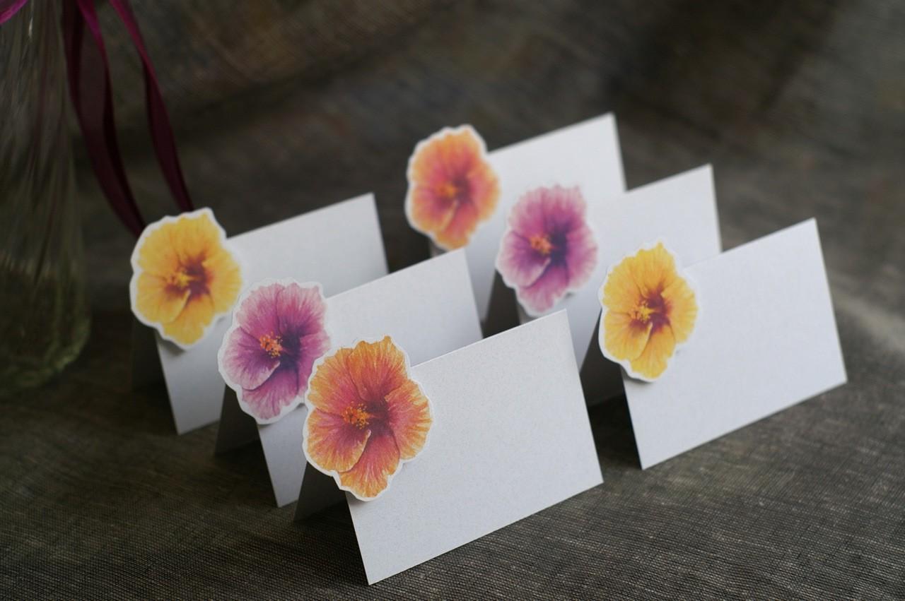 Hibiscus Mix - Place Card - Gift Card - Table Number Card - Menu Card