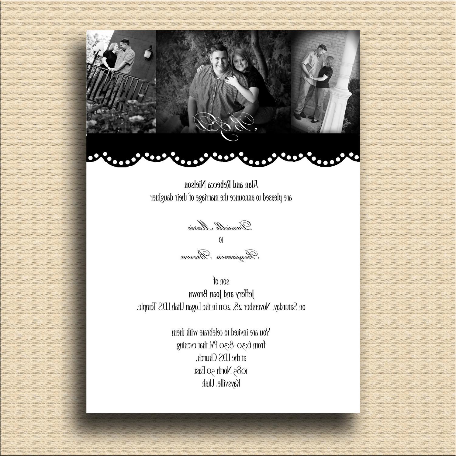 Black and White Photo Wedding Invitation, digital, printable