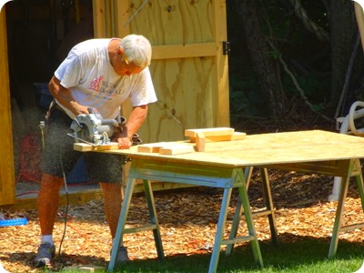 cutting wood