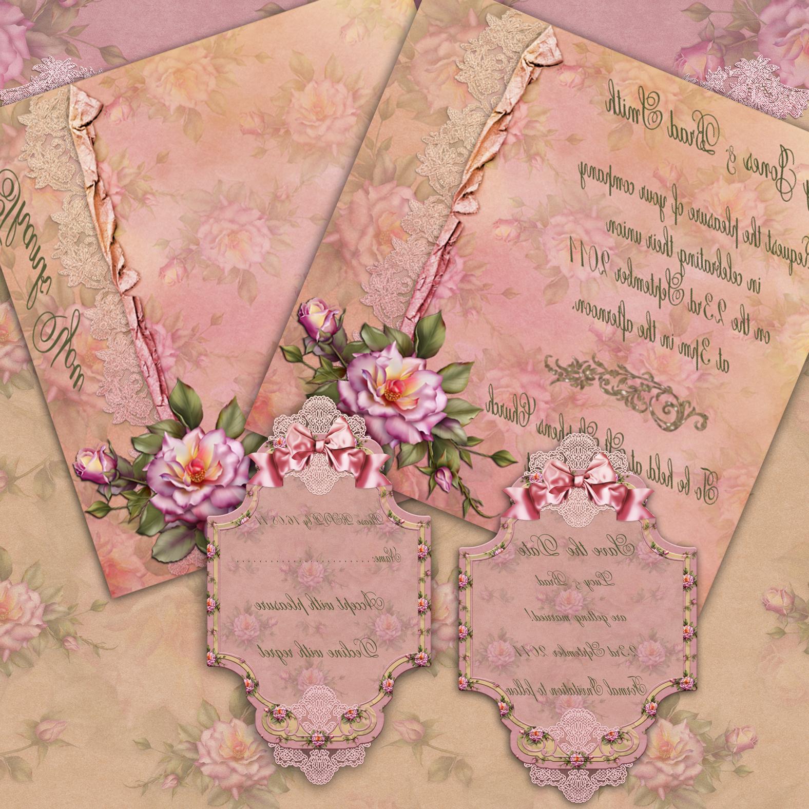 Pink Rose Wedding Invitation