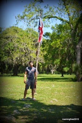 Bryce with the British flag