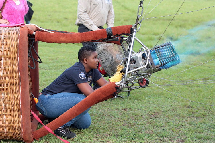 Semakaleng Mathebula prepares for takeoff.