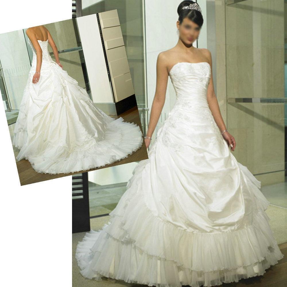 Free shipping Wholesale A-line Strapless N T Taffeta Wedding Dress Custom