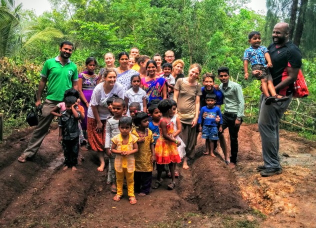 Volunteering at a kindergarten school at Mavinkatte, Karnataka