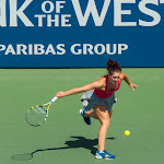 STANFORD, UNITED STATES - AUGUST 2 :  Gabriela Dabrowski in action at the 2015 Bank of the West Classic WTA Premier tennis tournament
