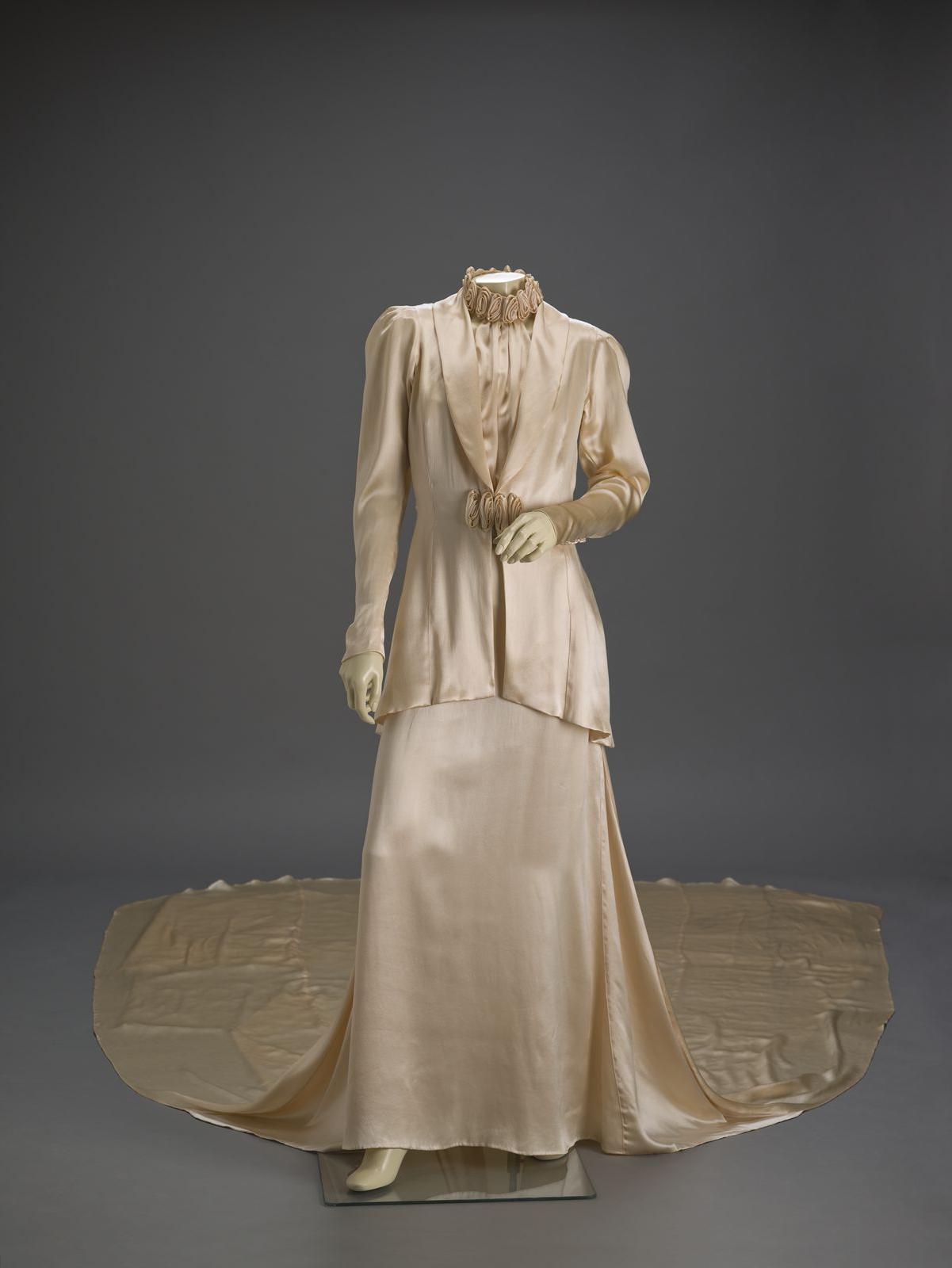 wedding dress  with jacket and veil    Indianapolis Museum of Art
