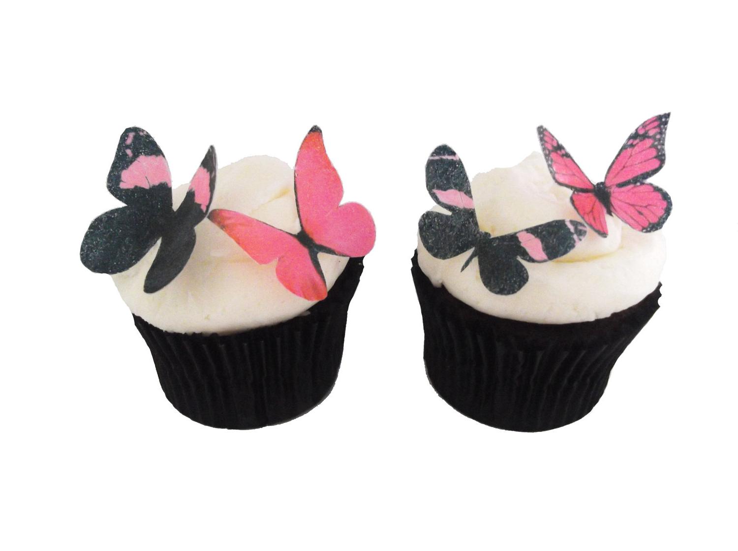 24 Edible Butterflies - Pink
