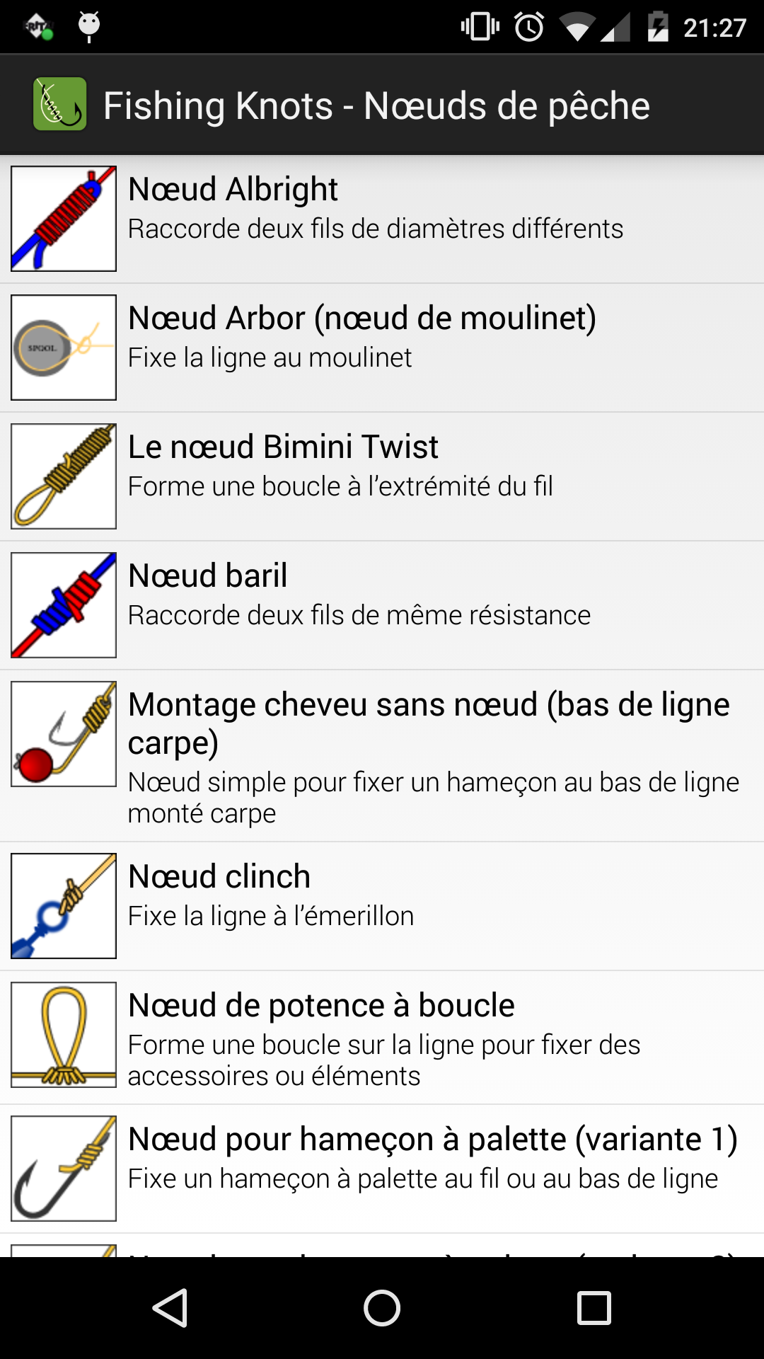 Android application Fishing Knots screenshort