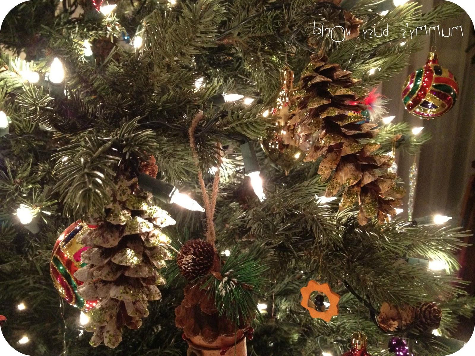 sparkly festive pine cones