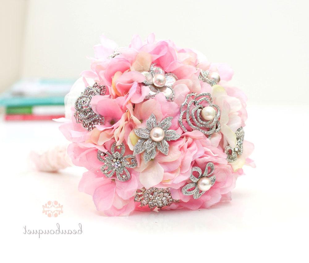 Brooch Bouquet Crystal Brooch Pink Theme Floral Bouquet. From beauBouquet