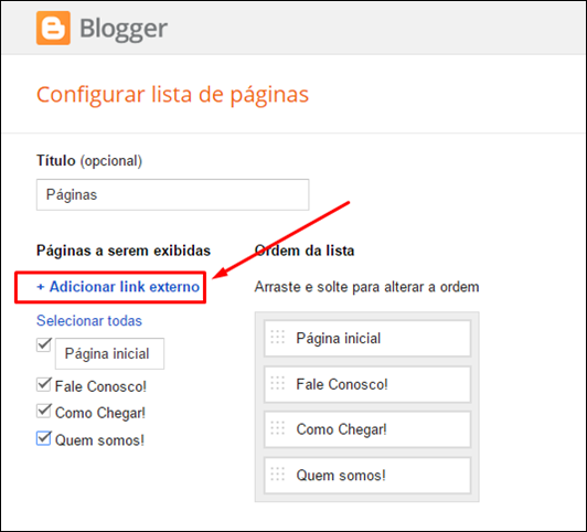Como criar um menu simples na nova interface do Blogger (2015) - Visual Dicas