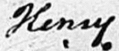 Snippet of name indexed as Henry