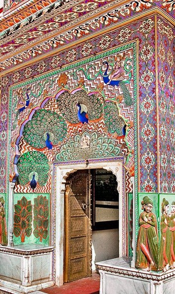 Peacock Door at City Palace Jaipur, Rajasthan India