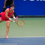 TOKYO, JAPAN - SEPTEMBER 24 :  Carla Suarez Navarro in action at the 2015 Toray Pan Pacific Open WTA Premier tennis tournament