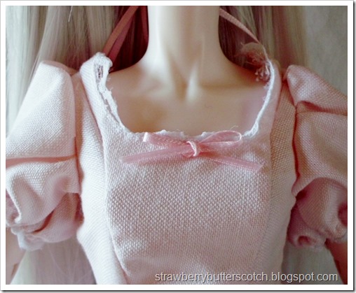 Pink Doll Dress Bodice Close Up