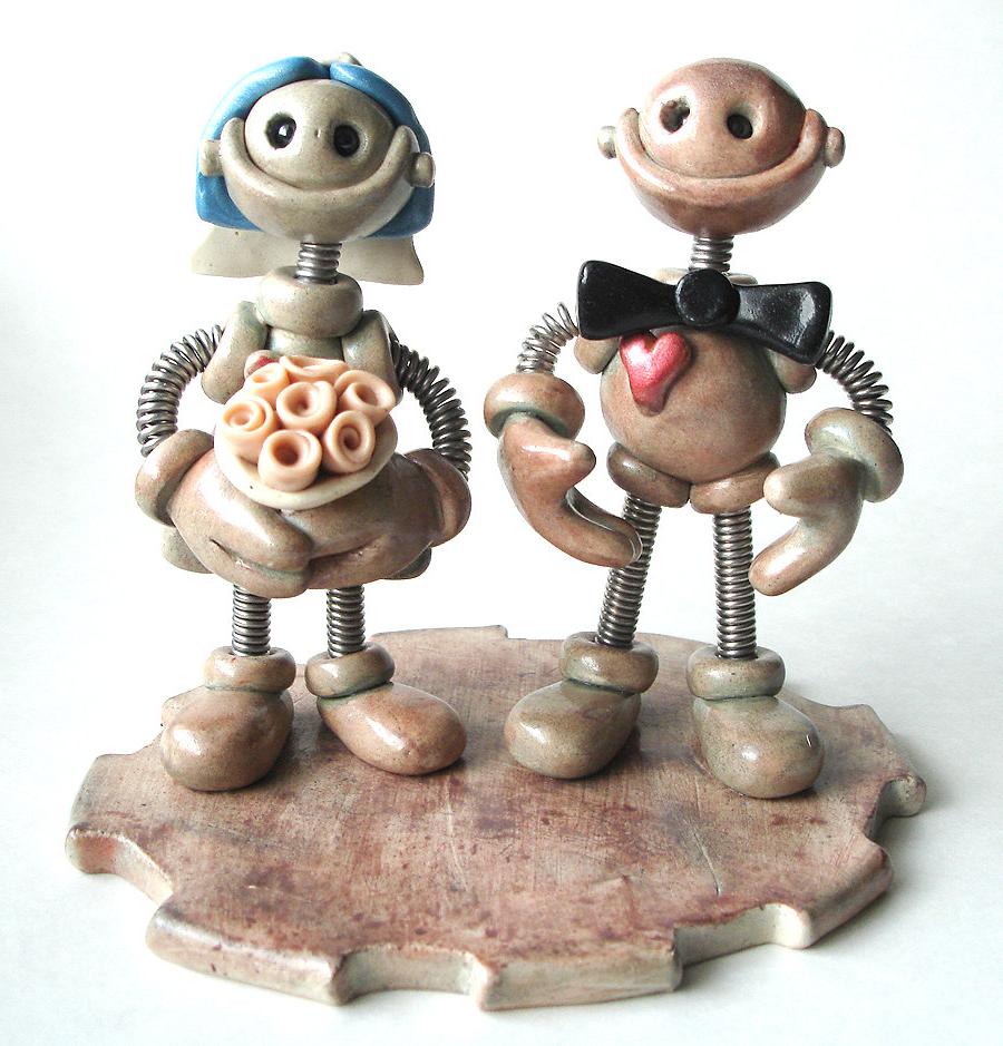 Robot Wedding Cake Topper