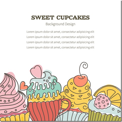 Sweet cupcakes background