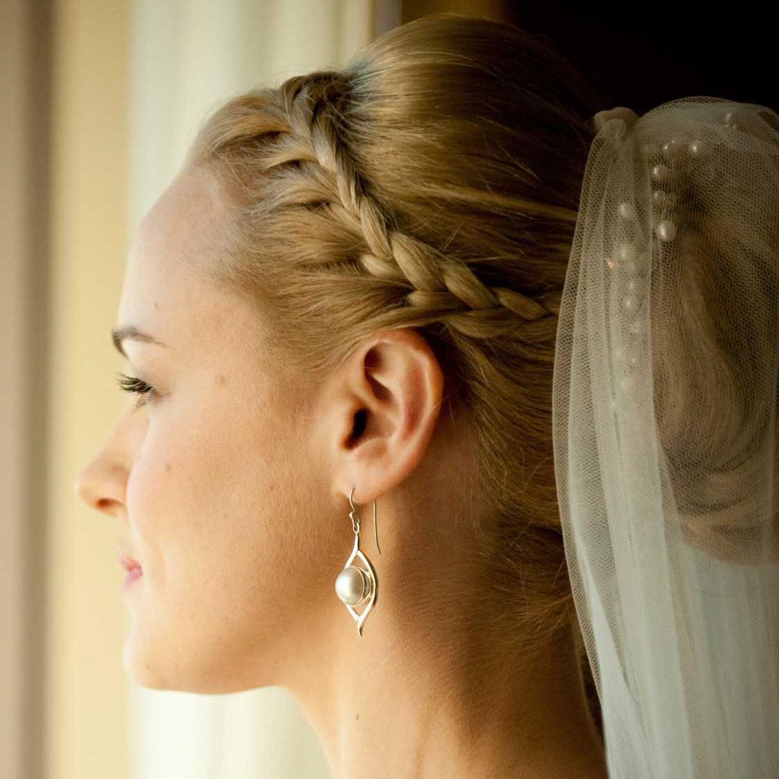 wedding braided hair veil