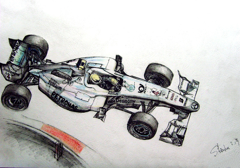 рисунок болида Нико Росберга Mercedes GP 2010 от shizukayan