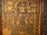 Wooden door at Sevanavank Monastery, Lake Sevan, Armenia.
