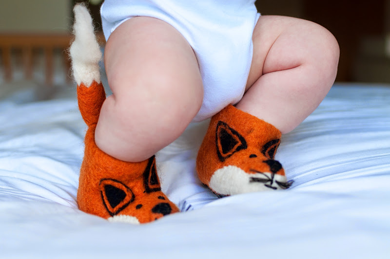 Finlay Fox felt slippers from Sew Heart Felt