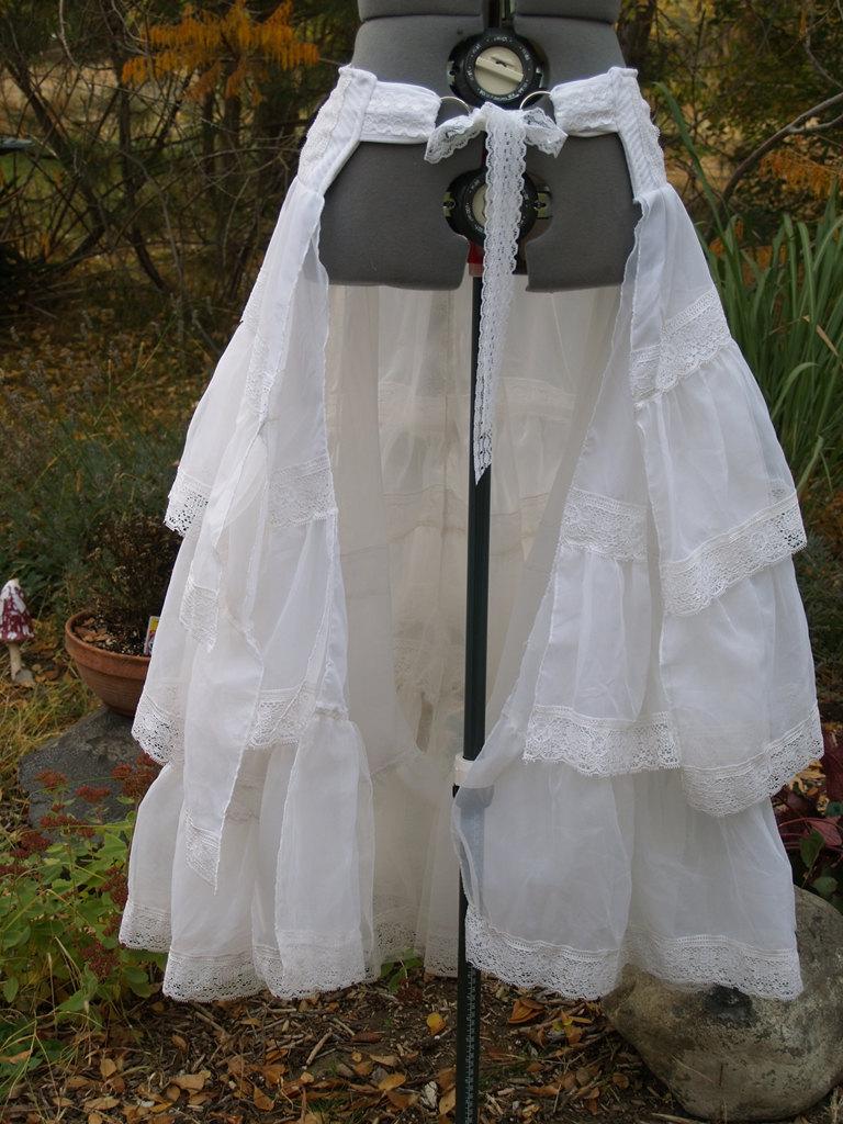 Bustle Skirt Steampunk Victorian Wrap White. From meankittywear