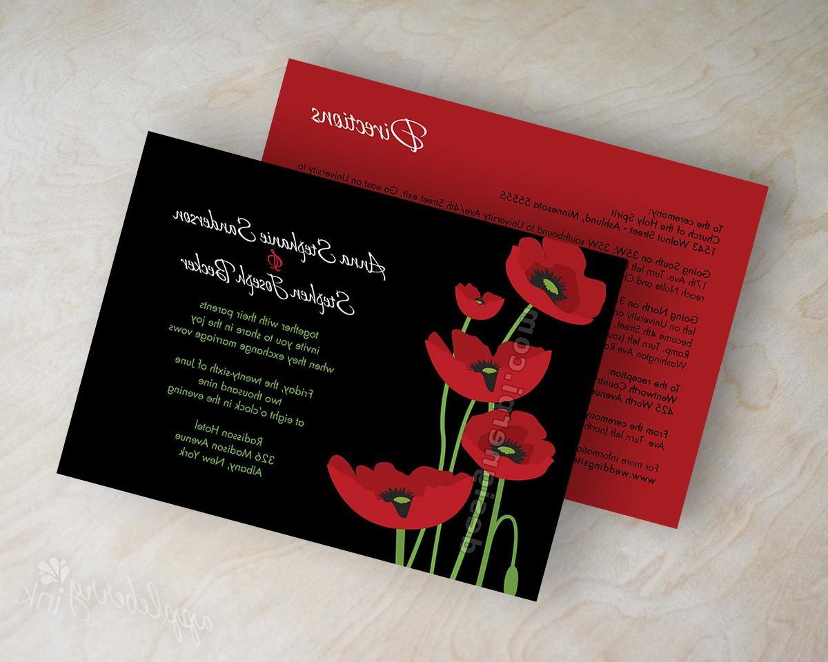 Wedding invitations, poppy