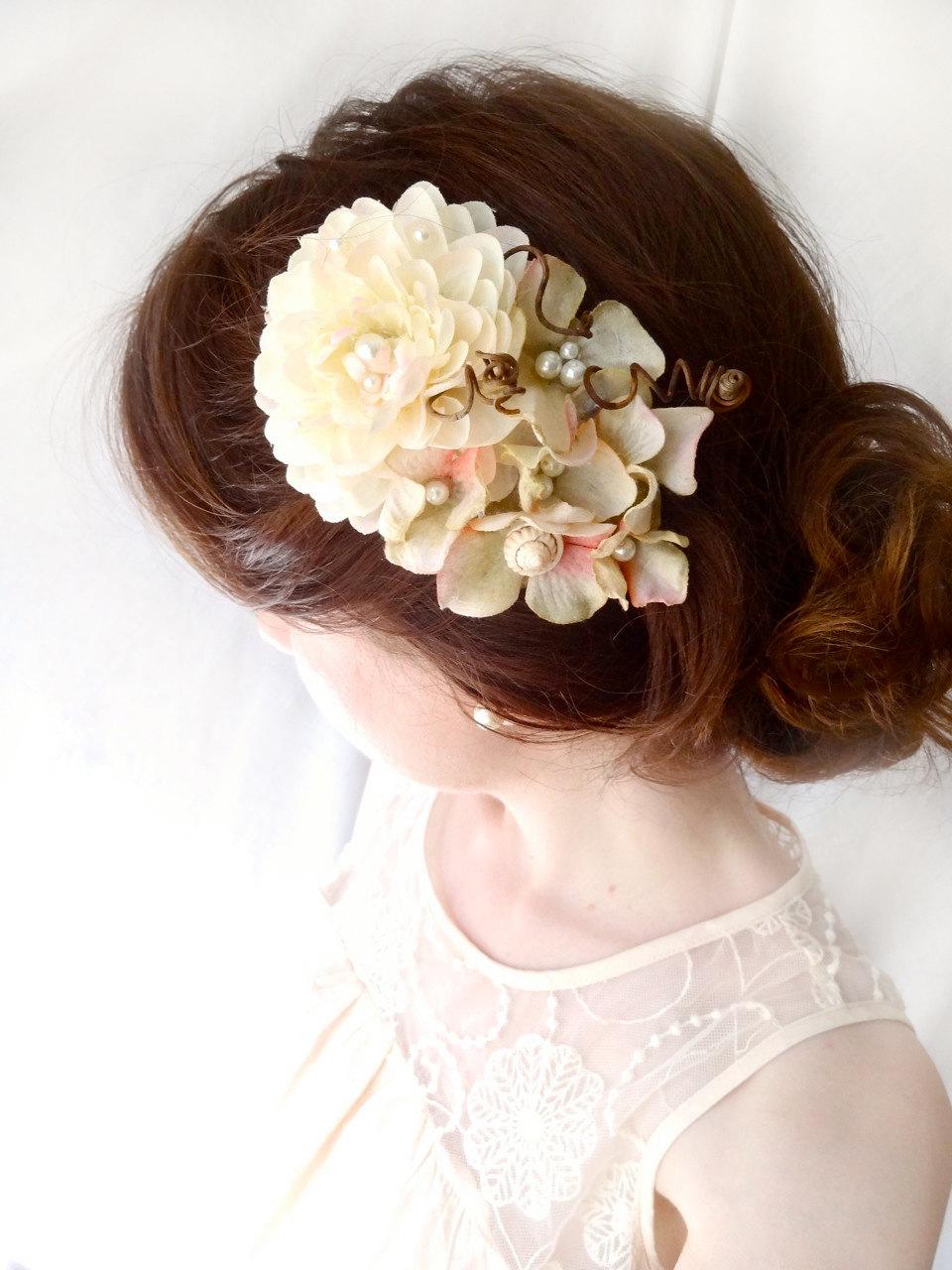 ivory floral headpiece - WATER