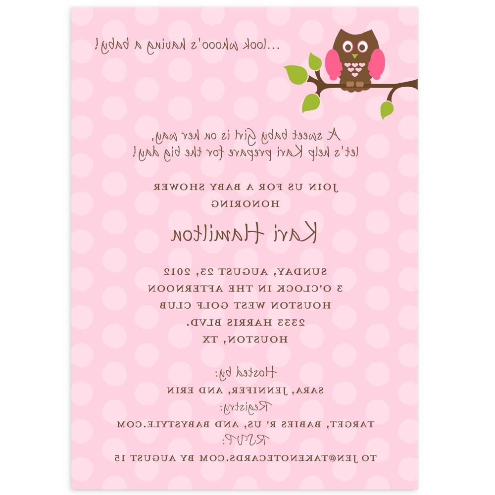 Owl Pink Baby Shower