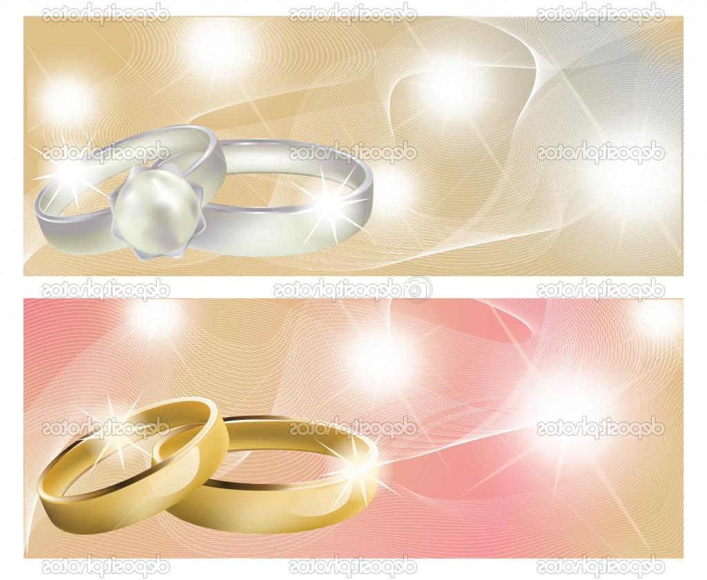 Two banners with wedding rings