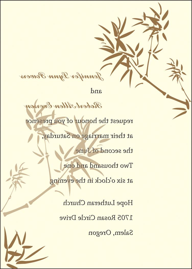 Bamboo Wedding Invitation