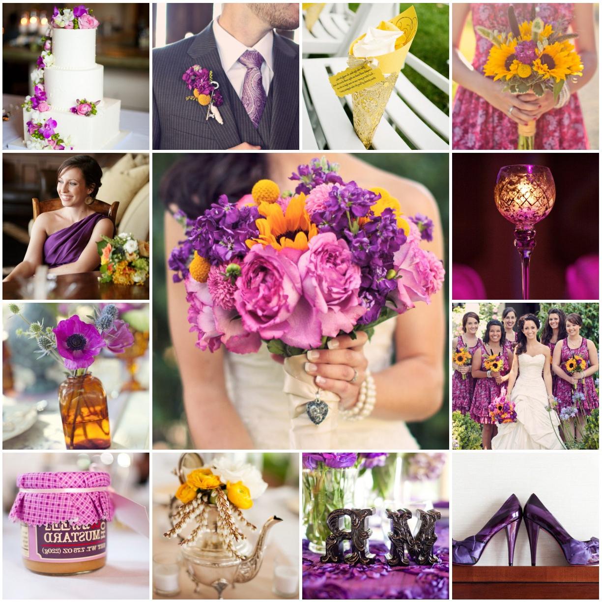 purple and yellow wedding