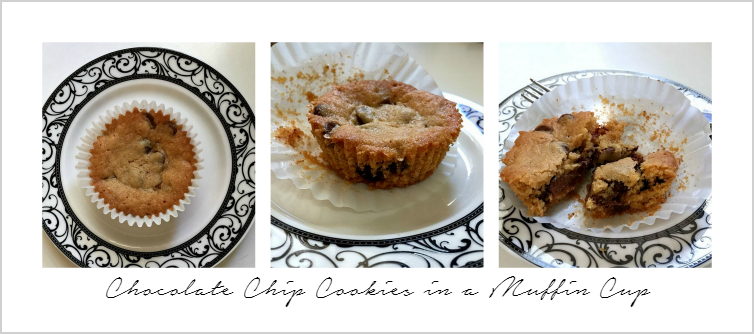 Chocolate Chip Cookies in a Muffin Cup via homework