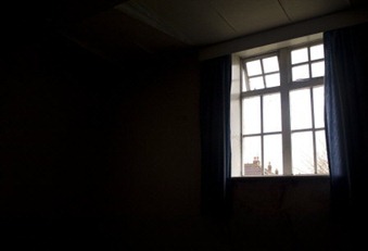 Window in a dark room