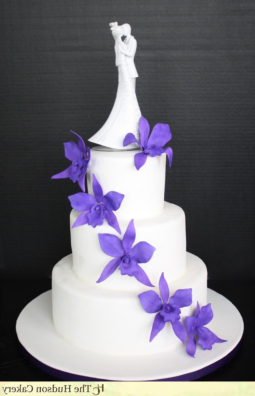 White tiered cake with large