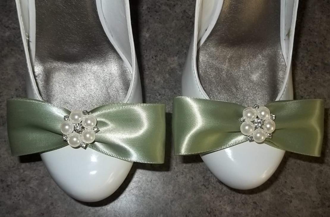 Sage Green Bridal Shoe Clips