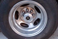 Rear Tire with Tire Pressure Monitor attached